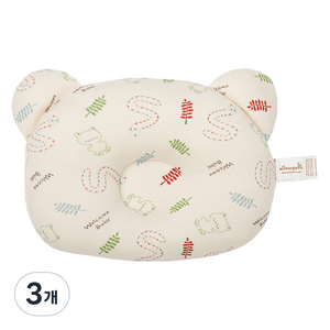 위드오가닉 신생아 짱구베개, 웰컴베이비, 3개