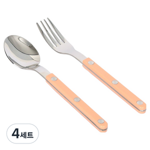 티니블랑 레브 식기 세트 피치퍼즈, 티스푼 + 티포크, 4세트