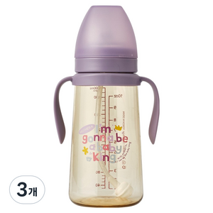 마더케이 베이직 PPSU 베베 추 빨대컵, 300ml, 3개, 라일락