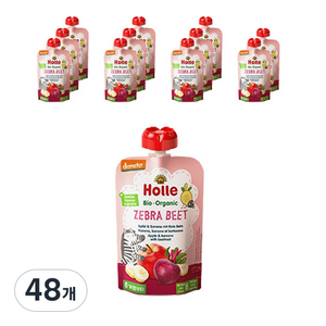 홀레 유기농 이유식 퓨레 지브라 비트, 혼합맛(사과/바나나/비트), 100g, 48개