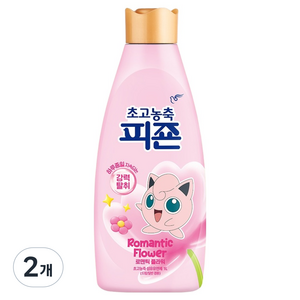 피죤 초고농축 오리지널 섬유유연제 로맨틱플라워 본품, 1L, 2개