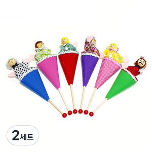 캐스비 플레이 막대인형 가족 세트, 6개, 2세트
