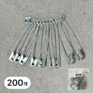앙플러스 시침 옷핀 대형 5.6cm, 실버, 200개