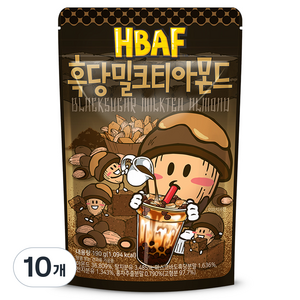 바프 흑당밀크티 아몬드, 190g, 10개