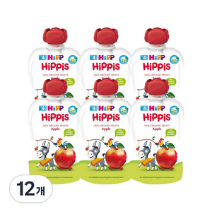 HiPPIS 유기농 과일 이유식, 사과맛, 100g, 12개