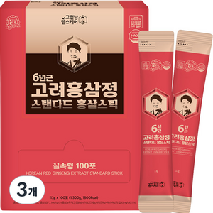 고철남헬스케어 6년근 고려홍삼정 스탠다드 홍삼스틱, 100회분, 3개