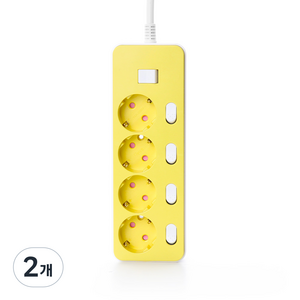 아이정 더좋은 과부하 개별 스위치 멀티탭 4구 CP-TG04, Yellow, 2개, 50cm
