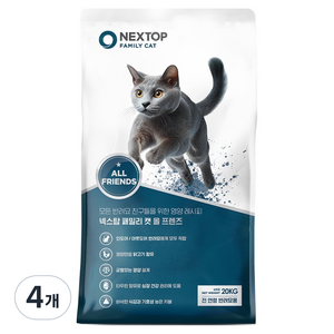 우성사료 전연령 넥스탑 패밀리캣 건식사료, 닭, 20kg, 4개