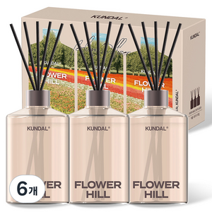 쿤달 퍼퓸 디퓨저 선물세트, 플라워힐, 500ml, 6개