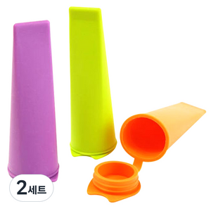 베링 실리콘 아이스크림 몰드, 오렌지 + 퍼플 + 그린, 2세트