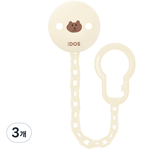 DOS 쪽쪽이 클립 젖꼭지 홀더, 쿠키베어, 3개