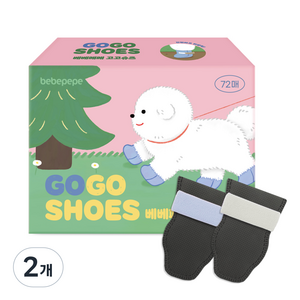 베베페페 강아지 고고슈즈 일회용 산책 신발 72p, 블랙, 2개