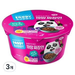 푸디버디 까망짜장면 컵, 91g, 3개