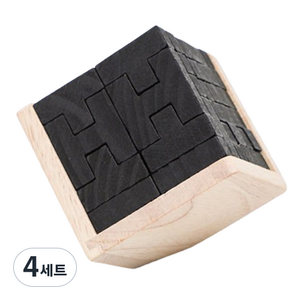 푸트로랩 목재 입체도형 퍼즐 TH, 54피스, 혼합색상, 4세트