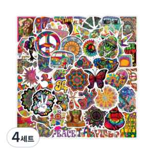 오손 DIY 꾸미기용 사이키델릭 타입 스티커 50종, 05, 4세트