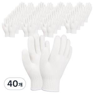 장갑왕 면장갑 60g, 흰색, 40개