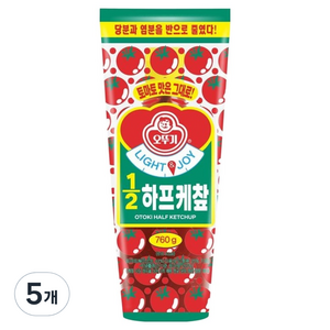 오뚜기 라이트 앤 조이 1/2 하프케찹, 760g, 5개