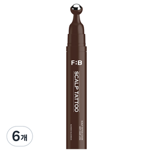 포뷰트 정수리 가르마 헤어라인 탈모 커버 두피 타투 틴트 15g, 브라운, 6개