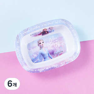 릴팡 겨울왕국2 멜라민 사각 시리얼볼, 혼합 색상, 6개