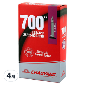 차오양 700X25/32C 80mm 프레스타 자전거 튜브, 4개