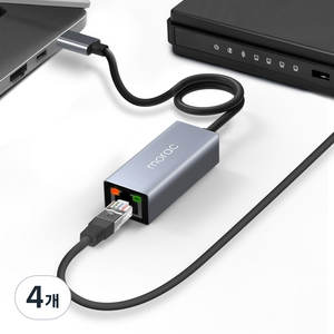 모락 프로토 USB C타입 기가비트 이더넷 유선 랜카드 허브, MR-HUB1000C, 4개