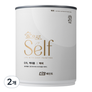 KCC숲으로 셀프 벽지용 에그쉘 수성페인트, 백색, 900ml, 2개