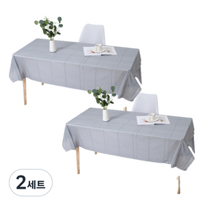 모노플리 전시회 박람회 일회용 행사용 대형 테이블보 2p, 그레이, 274 x 137 cm, 2세트
