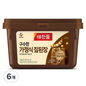 해찬들 구수한 가정식 집된장, 3kg, 6개
