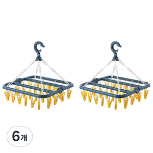 생각나래 빨래 집게 32p 건조대, 옐로우, 6개
