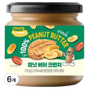 데일리고메 피넛버터 크런치, 210g, 6개