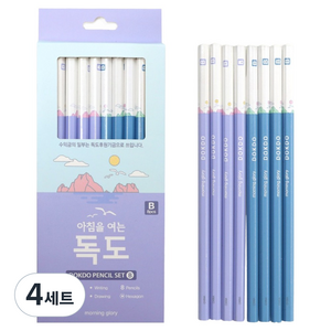 모닝글로리 독도 연필 B 2종 x 4p 세트, 4세트, 혼합색상