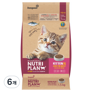 동원뉴트리플랜 키튼 플러스 건식사료, 참치, 1.5kg, 6개