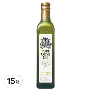 백설 CJ 백설 유러피안 퓨어 올리브유, 500ml, 15개
