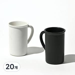 에라토 스탠다드 롱 도자기 손잡이 머그컵 450ml, 믹스, 20개