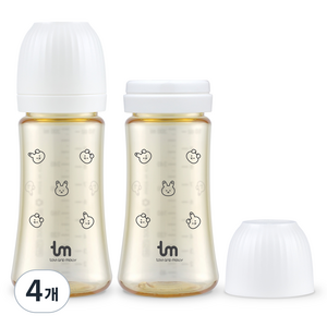 토비앤몰리 돗바니 PPSU 젖병 트윈팩, 화이트, 280ml, 4개
