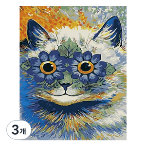 모모픽스페인팅 DIY 명화 그리기 40 x 50 cm, G02 루이스웨인 꽃눈고양이, 3개