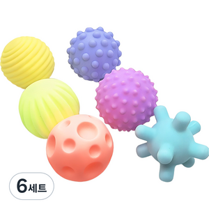 티티펫 우주 삑삑이 강아지 장난감 공 6종 세트, 혼합색상, 6세트