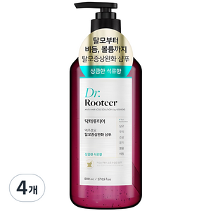 닥터루티어 맥주효모 탈모증상완화 샴푸 석류향, 800ml, 4개