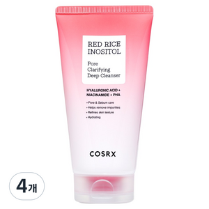코스알엑스 레드 라이스 이노시톨 포어 클래리파잉 딥 클렌저, 4개, 150ml