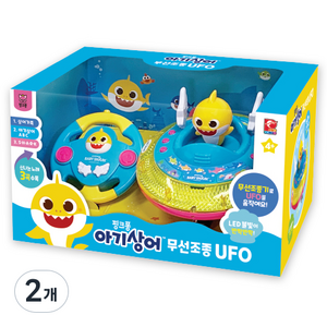 피노키오 핑크퐁 아기상어 무선조종 UFO 작동완구, 혼합색상, 2개