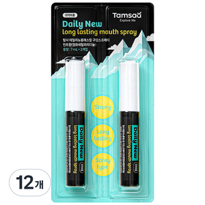 탐사 데일리뉴 롱래스팅 구강 스프레이 아이스민트, 7ml, 1개입, 12개