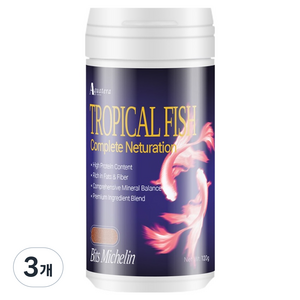 아쿠아테라 컴플리트 뉴트리션 미슐랭 구피 테트라 소형열대어 비트, 3개, 300ml