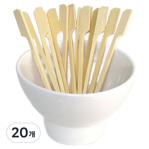 블룸엣홈 손잡이형 대나무 꼬지 과일 디저트 스틱 12cm, 20개, 100개입