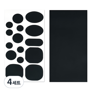 아리코 패딩 셀프 수선 패치 타입B + 무지 세트 10 x 20.5cm, 블랙, 4개