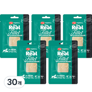 하림펫푸드 전연령 반려동물 더리얼 필렛 간식, 닭가슴살, 30g, 30개