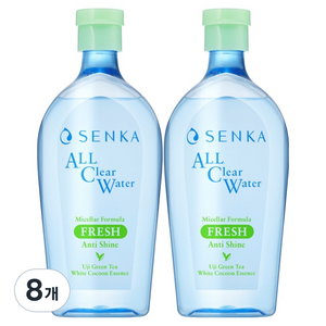 센카 올 클리어 클렌징 워터 미셀라 포뮬러 프레시 엔, 400ml, 8개