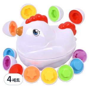 꼬꼬맘 피팅에그 달걀나르기 모양맞추기, 도형, 4세트