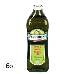 파르키오니 엑스트라 버진 올리브 오일, 500ml, 6개
