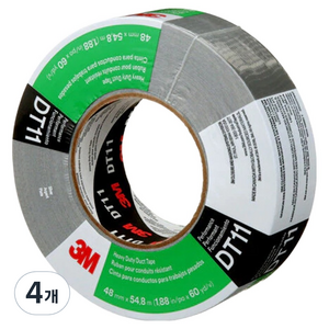 쓰리엠 해비 듀티 전문가용 덕트 테이프 실버 48mm x 54.8m DT11, 4개