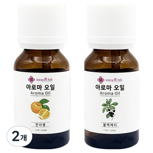 이지미톡 아로마 오일 방향제 원액 한라봉 + 블랙체리 세트, 2개, 한라봉, 블랙체리